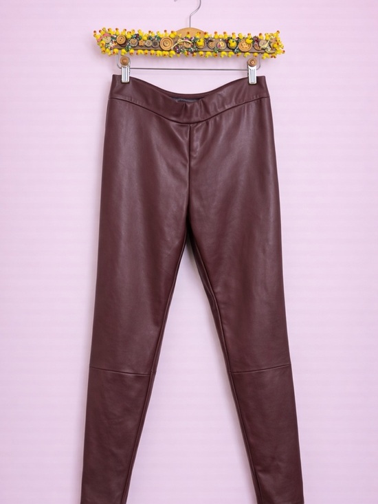 a new day Pants - a new day Maroon Faux Leather Skinny Pants